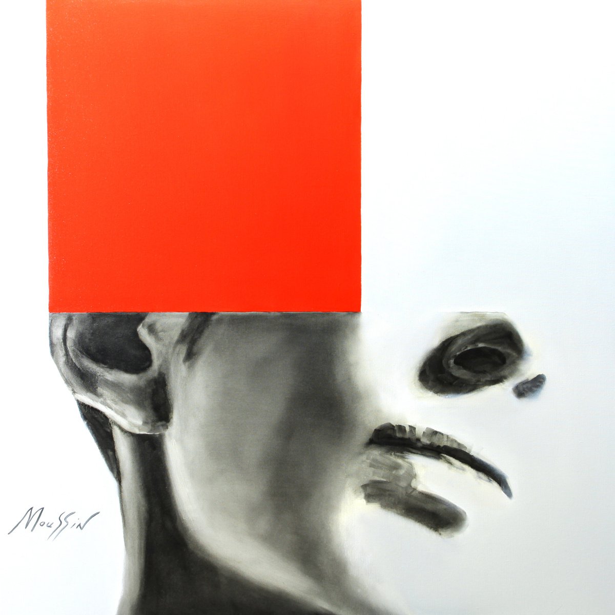 Imagination with red 120 x 120 cm. by MOUSSIN IRJAN