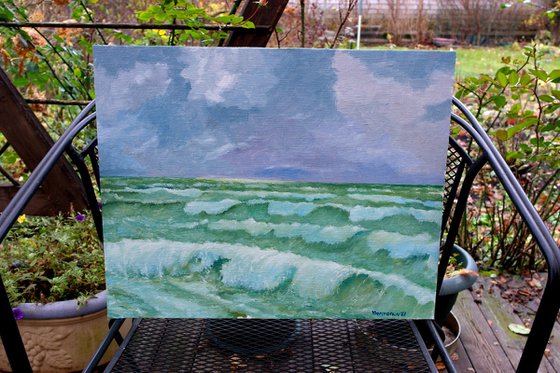 Seascape, Sea Stories - Green Sea Waves.