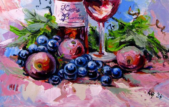 Wine and fruits