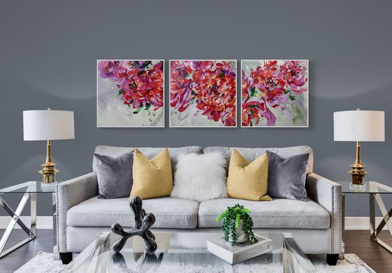 Floral triptych