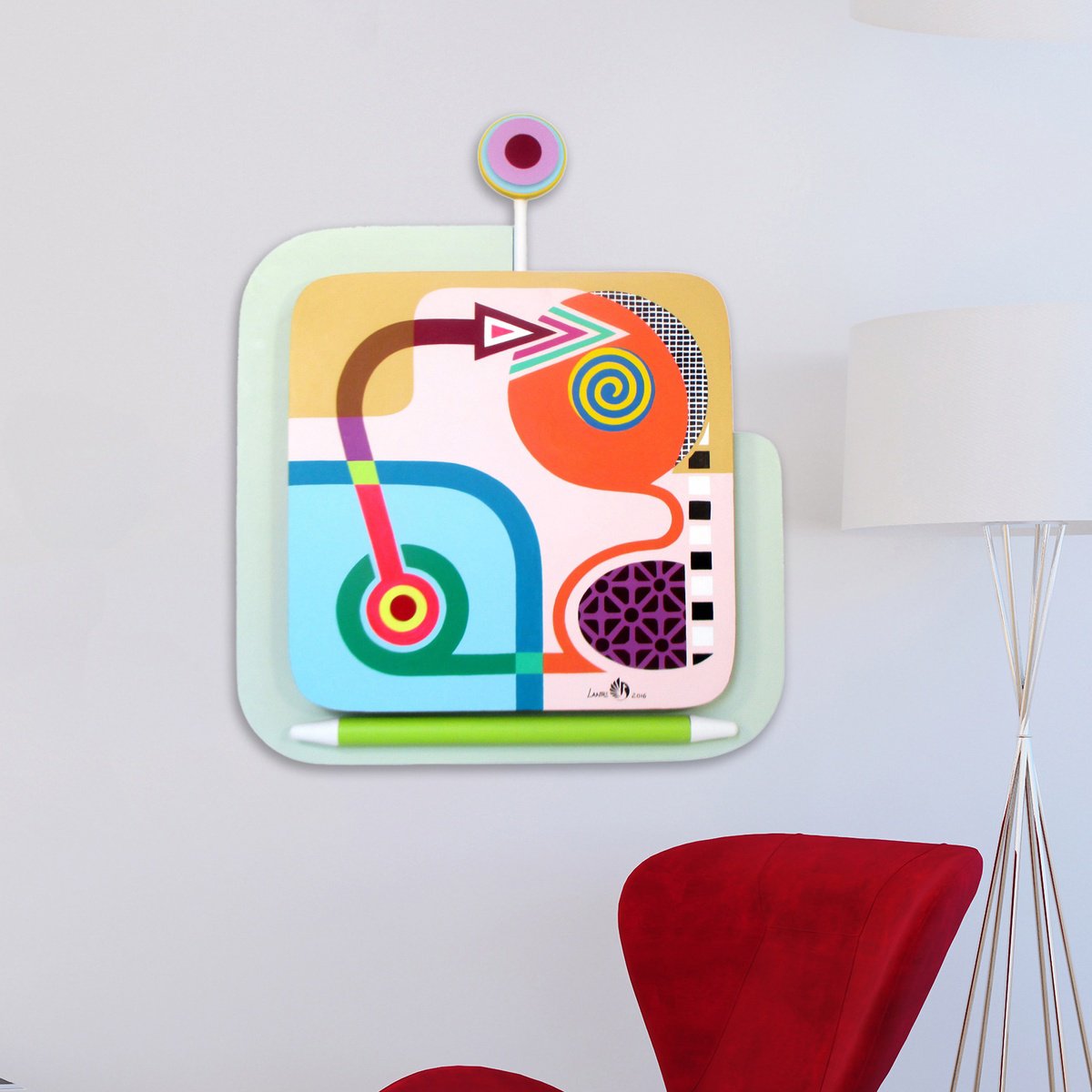 Geometric Abstract Wood Sculpture By Lanre Adefioye, 24 X 29", Fulfillment, Original Artwork