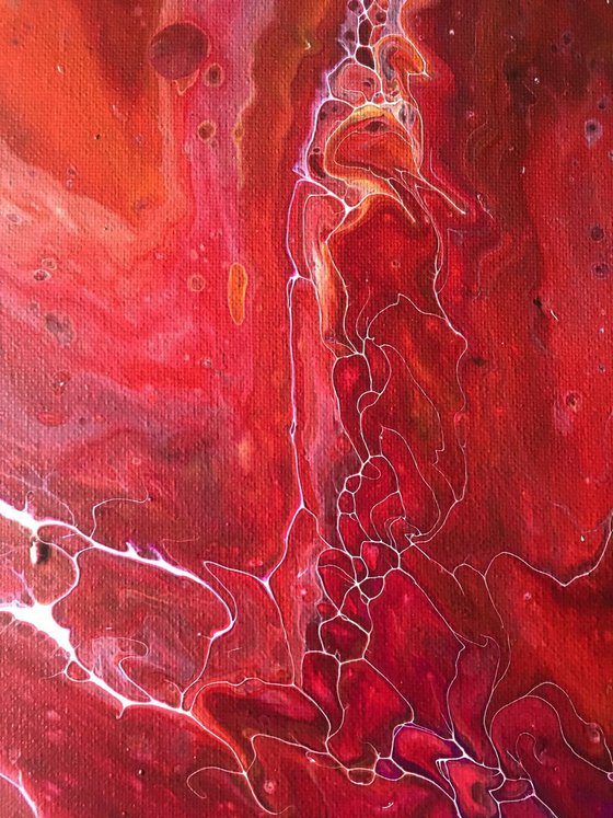 "Electric Charge" - FREE USA SHIPPING - Original Abstract PMS Fluid Acrylic Painting - 16 x 20 inches