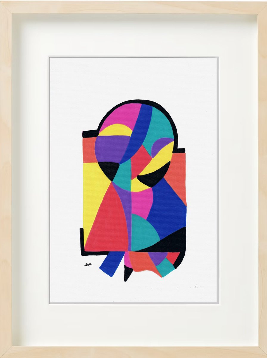 Abstract Acrylic Painting By Carla Sa Fernandes, 13 X 17, Ss76.S1, Original Artwork