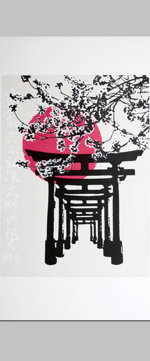 Rising Sun (1/1 screen print) by Kath Edwards