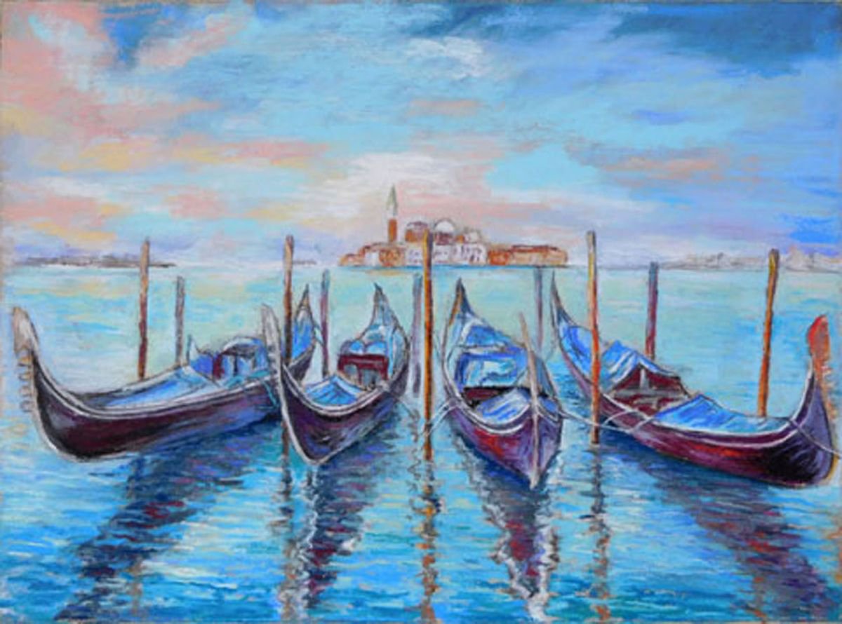 Gondola Refelctions by Kay  Moore