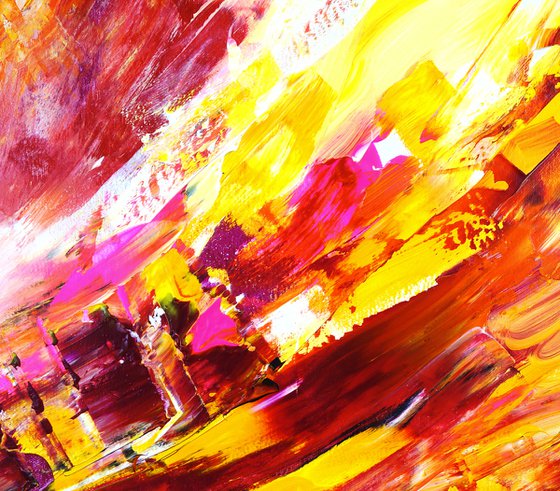 Yellow Red Abstraction XL 3