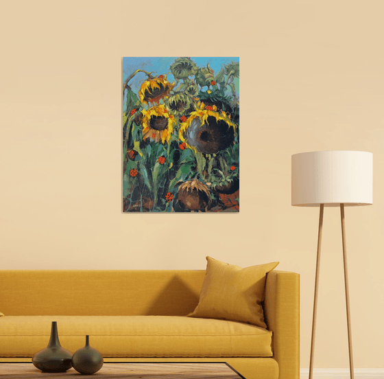 Sunflowers and Ladybugs