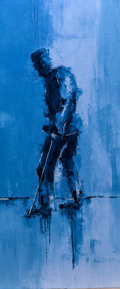 Old man walking. Abstract figurative art by Marinko Šaric