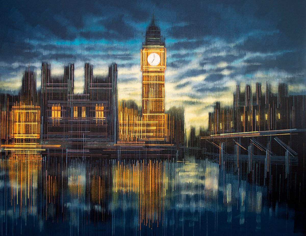  Big Ben As Night Falls By Marc Todd, 36 X 28, Artwork For Sale On Artfinder