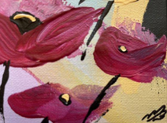 Abstract Poppies in a Mount