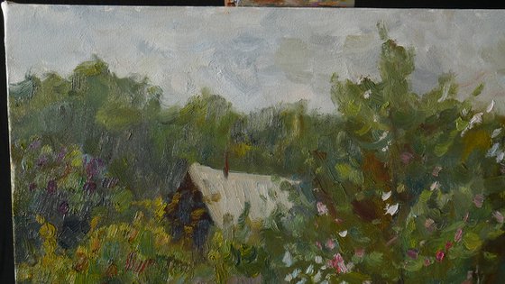 Blooming Apple Tree In The Garden - impressionistic oil painting