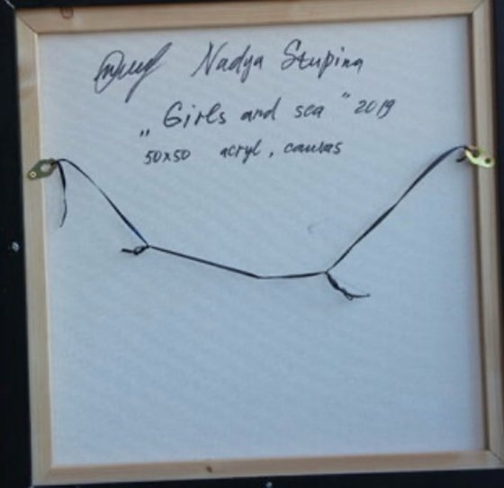 Triptych " Blåvand" Girls and sea .