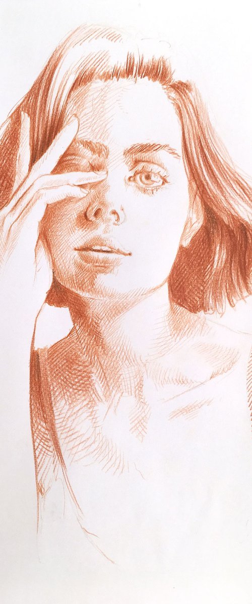 Portrait 213 - Red Quietness by Dario Moschetta