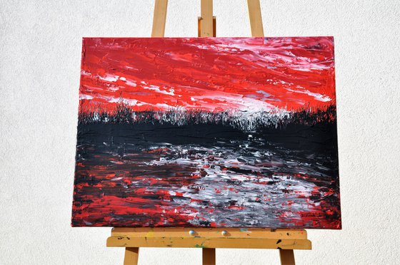 Red abstract landscape