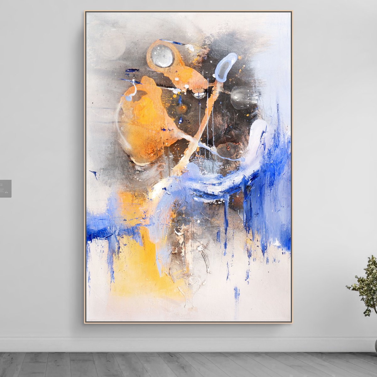 Organic Abstract Painting By Adriano Ribeiro, 31 X 47, Graviton Hammer, Original Artwork