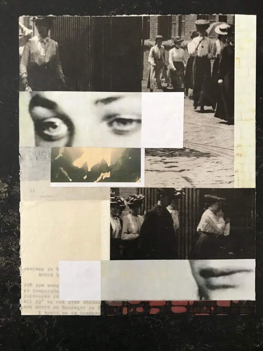 Abstract Collage By Kim Triedman, 12 X 15", The Longest March, Original Artwork