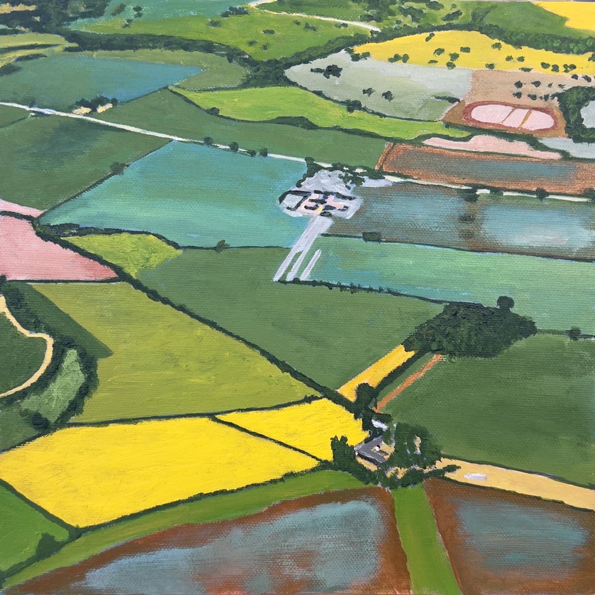 Impressionistic Landscape Painting By Km Arts, 10 X 10", A Place In My Heart, Original Artwork