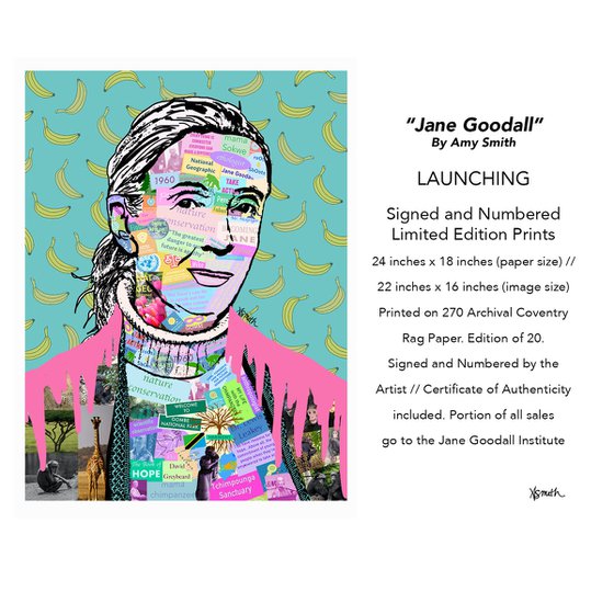 Jane Goodall "Trailblazer" limited edition pop art portrait