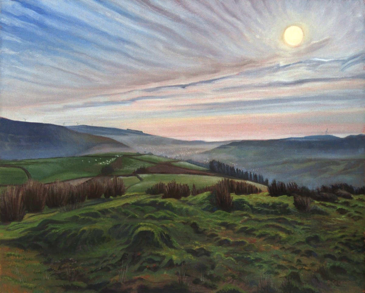 Photorealistic Oil Painting , Mynydd Maendy Hillfort By Rebecca Coleman, 14 X 12, Artwork For Sale On Artfinder