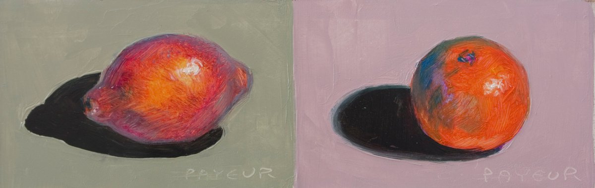 gift for food lovers: modern diptych, still life of fruits by Olivier Payeur