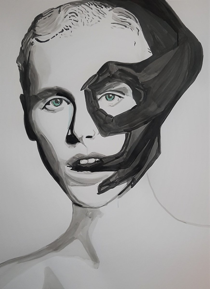 Urban And Pop Ink Drawing , Portrait Of Young Guy By Alexandra Djokic, 28 X 39, Artwork For Sale On Artfinder