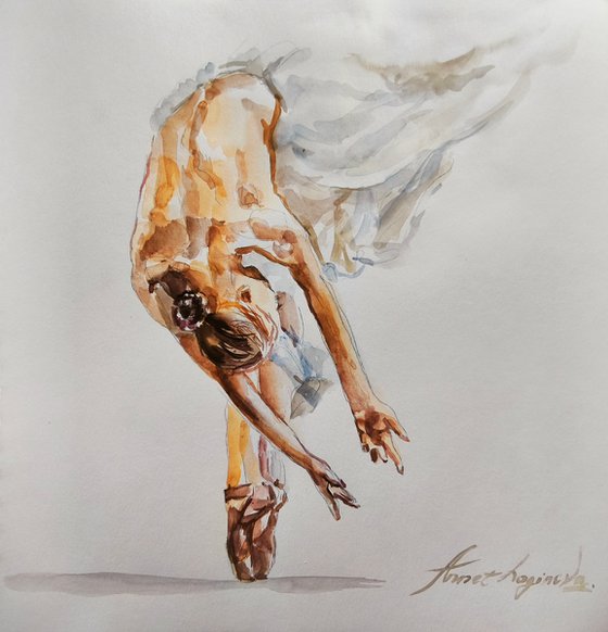 Ballerina watercolor drawing