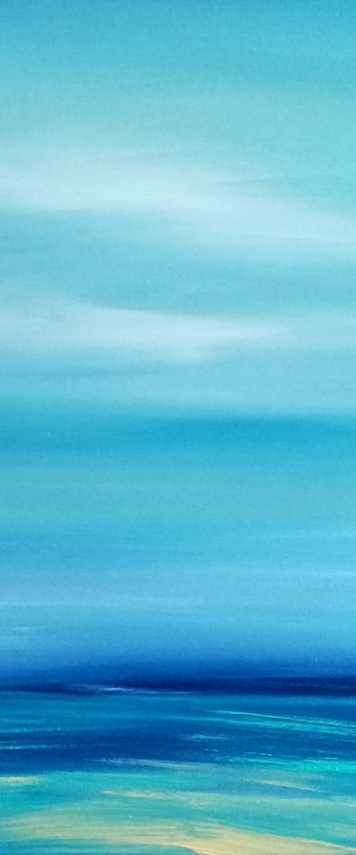 Seascape, Serenity - surf, wave, seascape abstract, Modern Art Office Decor Home by Mel Graham