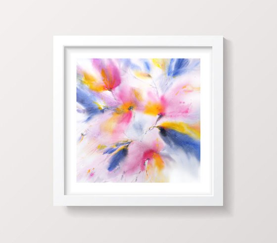 Abstract floral painting "Love around"