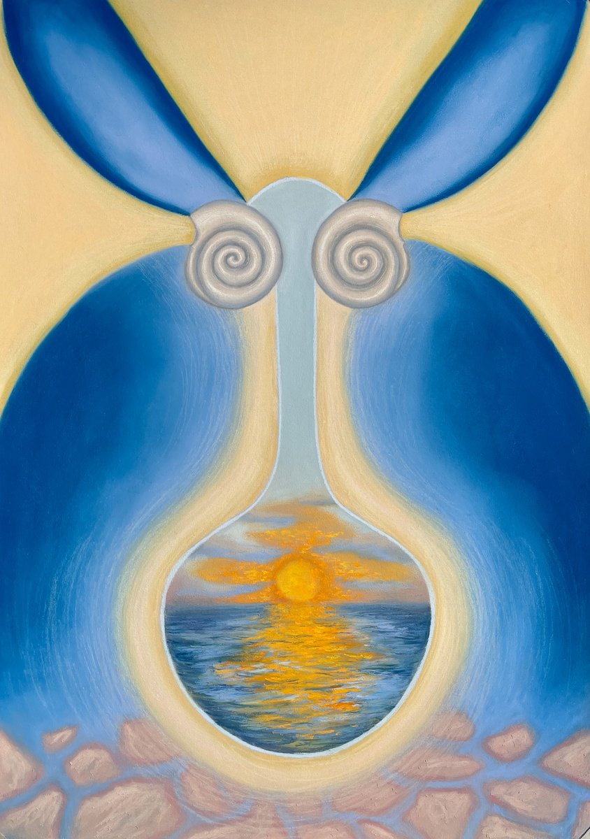 Surrealistic Landscape Painting By Eve Devore, 14 X 19, Manifestation Of The Vessel, Original Artwork