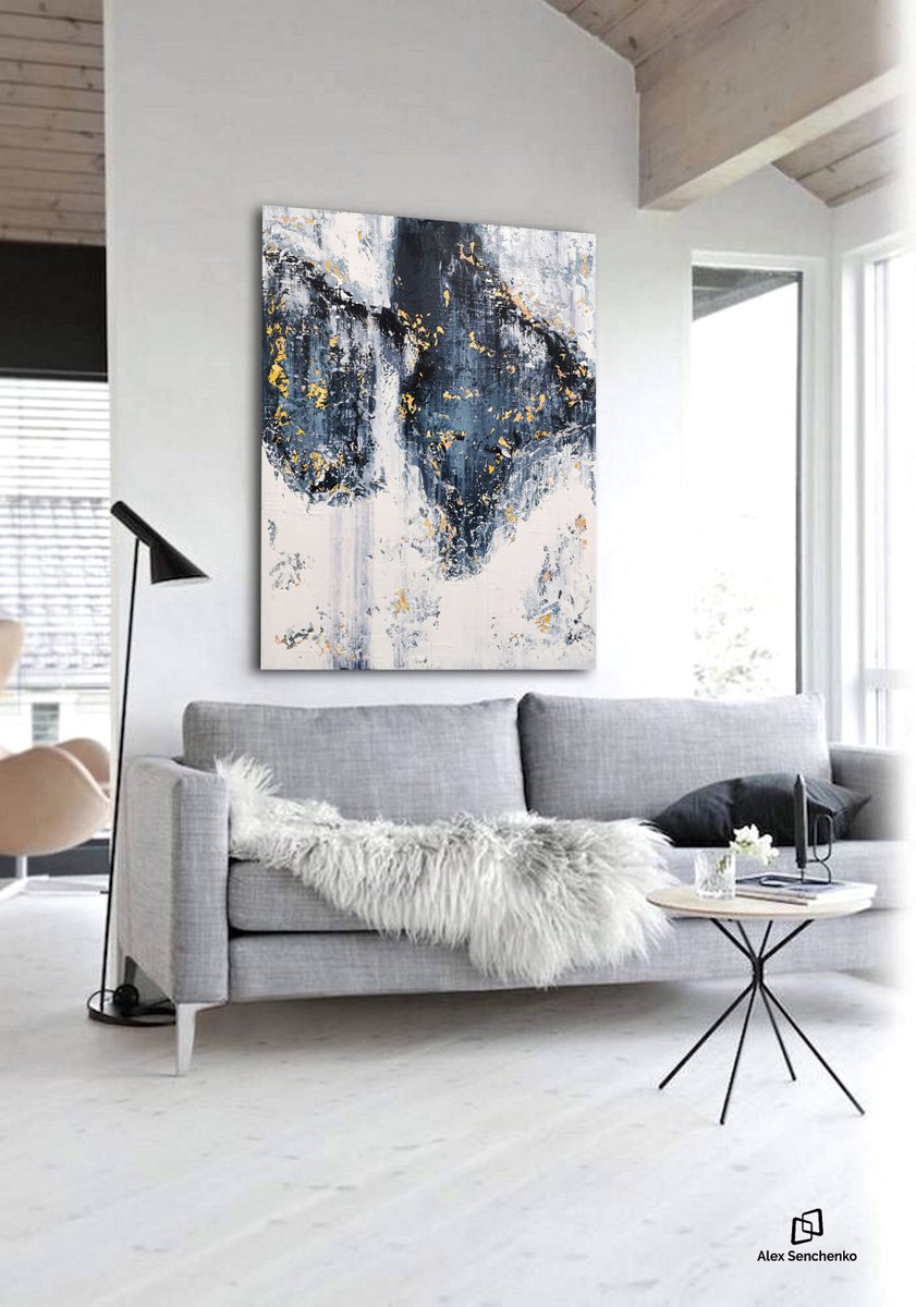 Abstract Acrylic Painting By Alex Senchenko, 39 X 47, Abstract 2202, Original Artwork