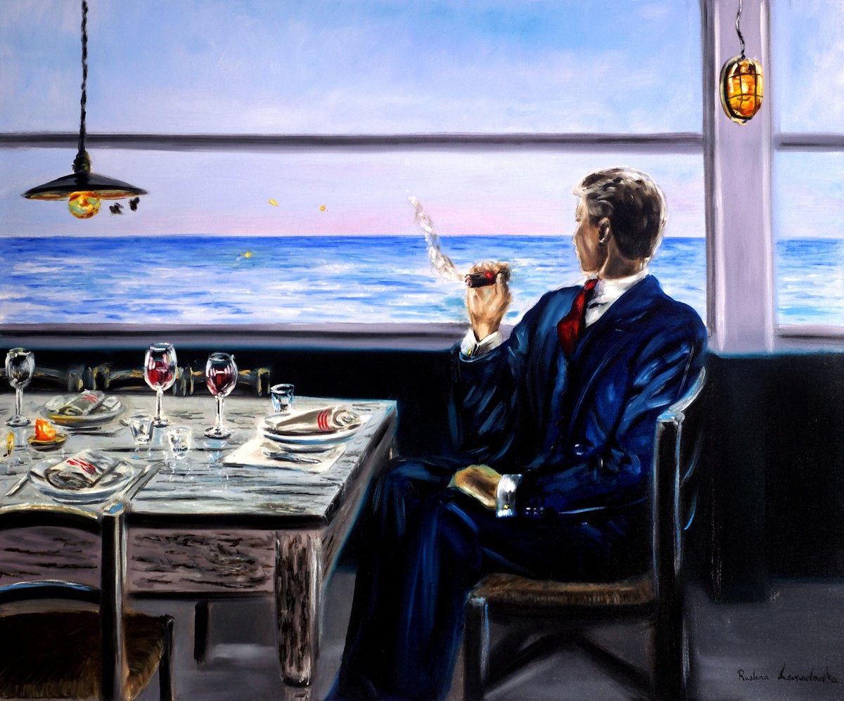 Dinner By The Sea By Ruslana Levandovska, 36 X 30, Artwork For Sale On Artfinder