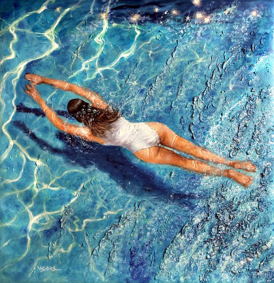 Girl swimming61(32x32in)