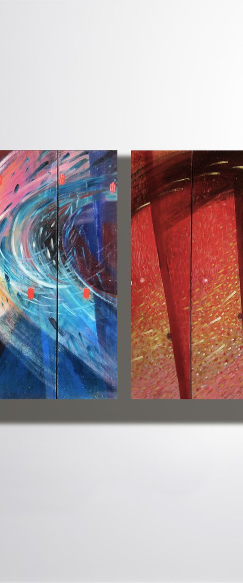 "Blue + Red" diptych by Marya Matienko