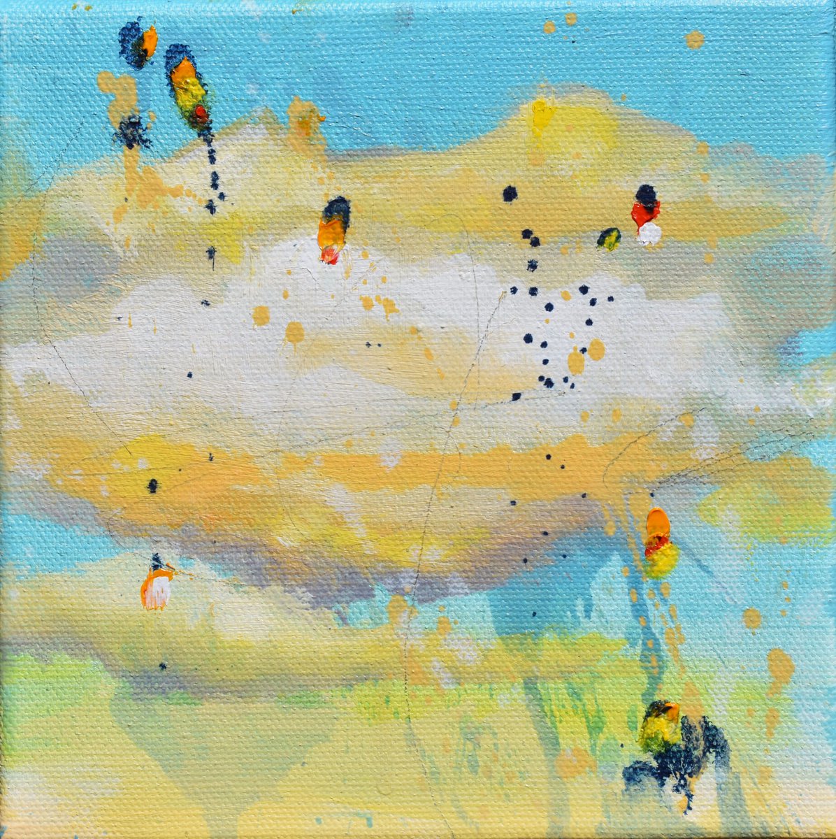 Color of Dreams - 6 x 6 IN / 15 x 15 CM - Oil Painting on Canvas, Ready to Hang by Cynthia Ligeros