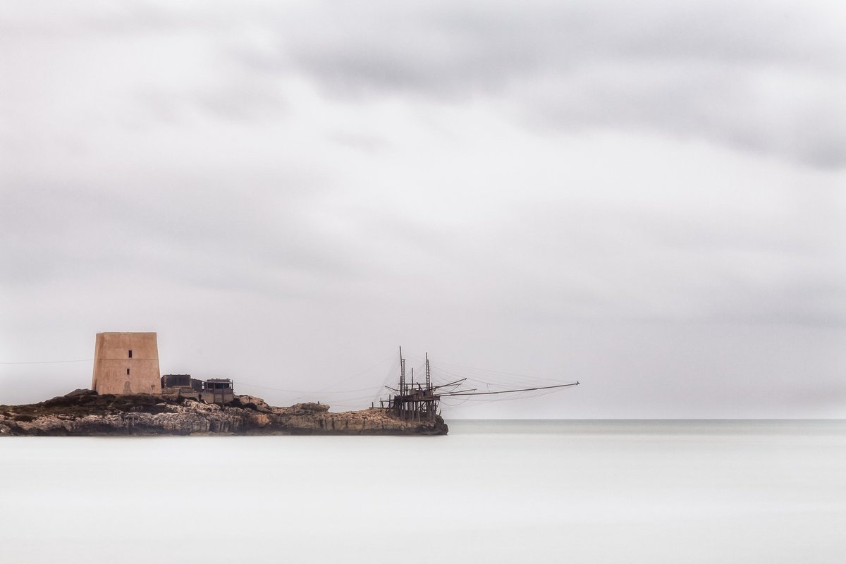 Impressionistic Landscape Photograph By Karim Carella, 28 X 20", Trabucco 2 (Studio 3), Original Artwork