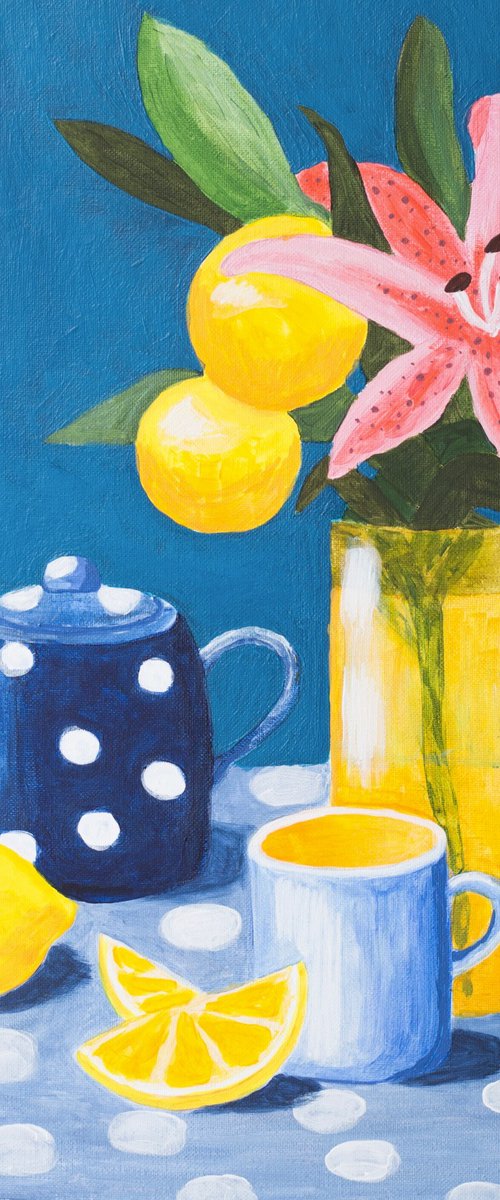 Still life with lily and lemon by Molly Brin