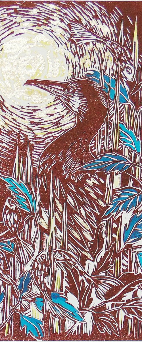 Cormorant linocut, A3 by Kirsten Schmidt