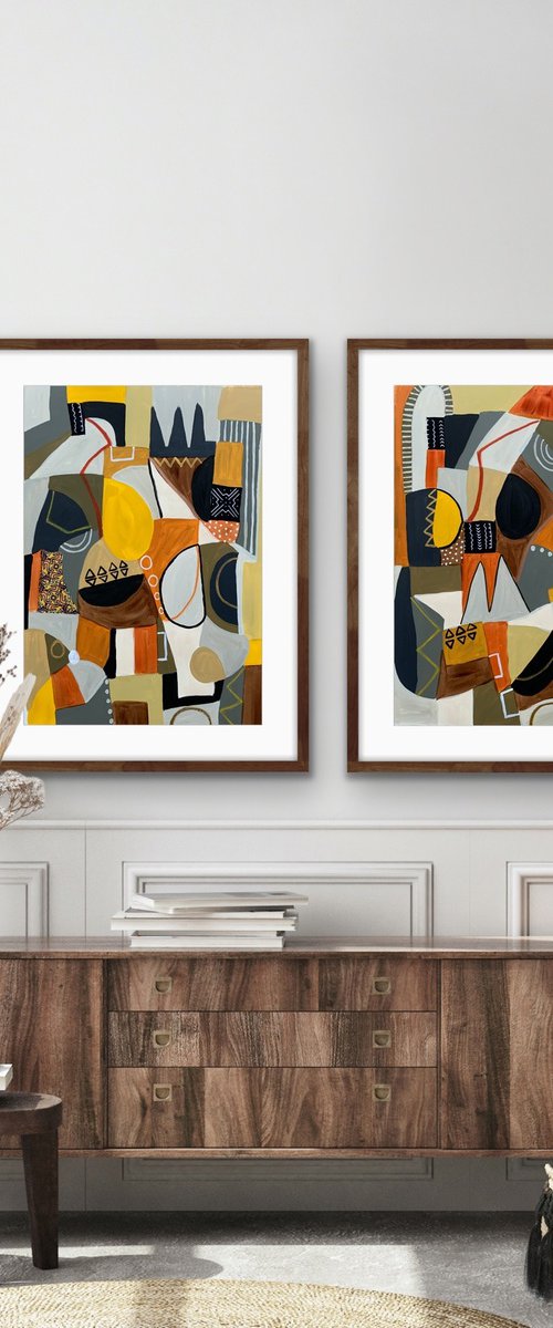 Sunshine in October (Diptych) by Rashna Hackett