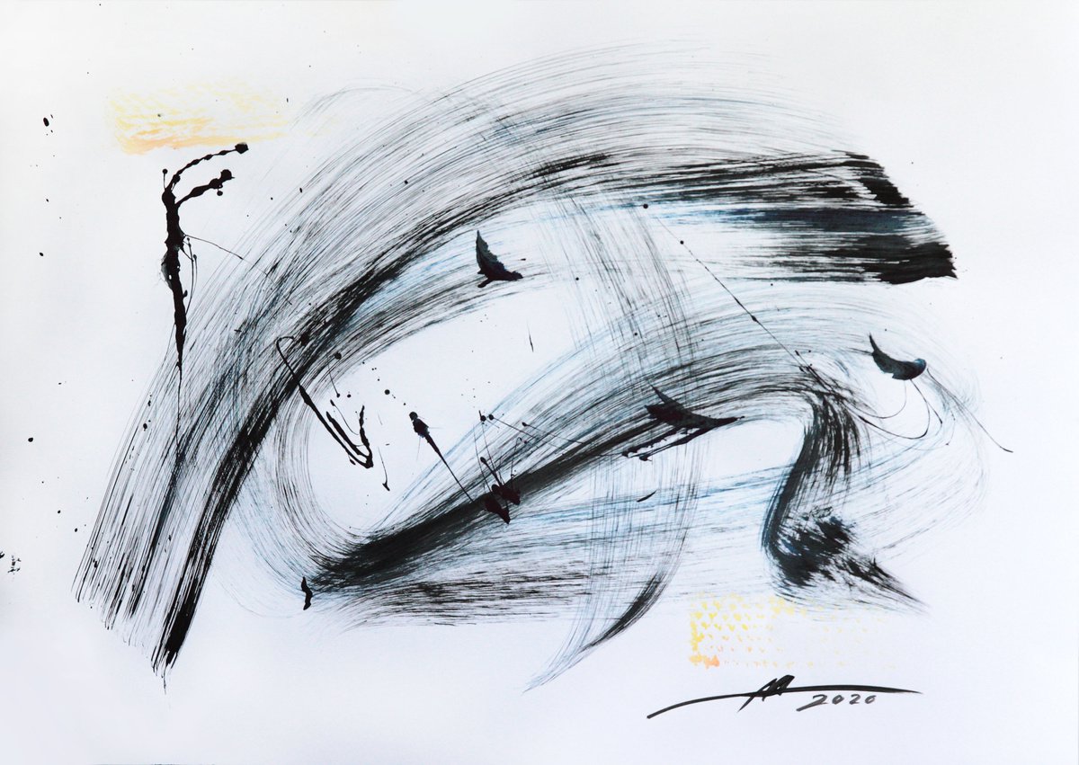 Abstract Acrylic Painting By Anatoliy Menkiv, 33 X 24, #5 Metaphysics Series, Original Artwork