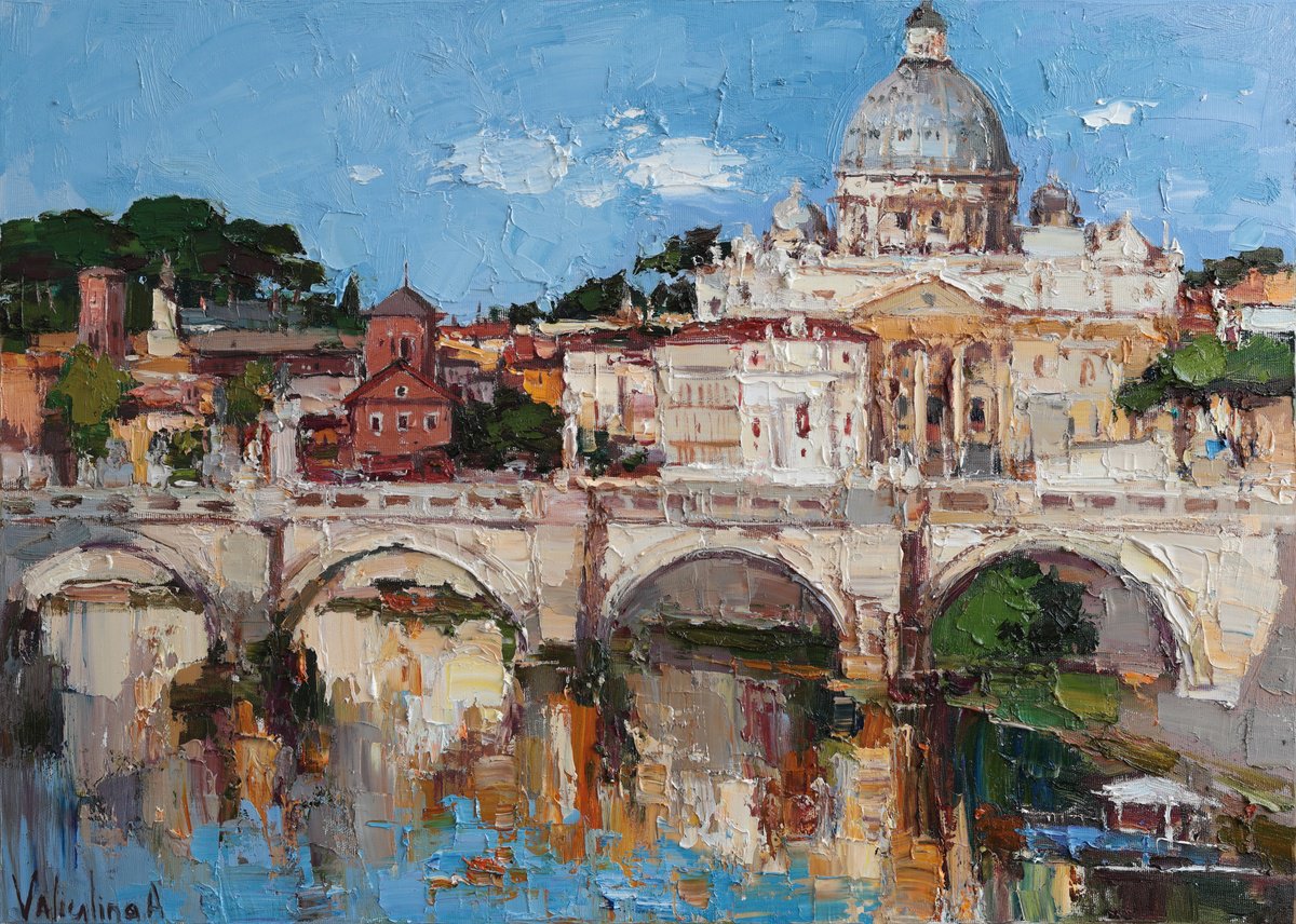 St. Angelo Bridge, Rome, Italy by Anastasiia Valiulina