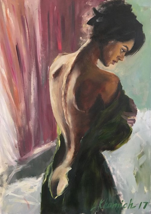 Naked Lady Art Original by Leo Khomich