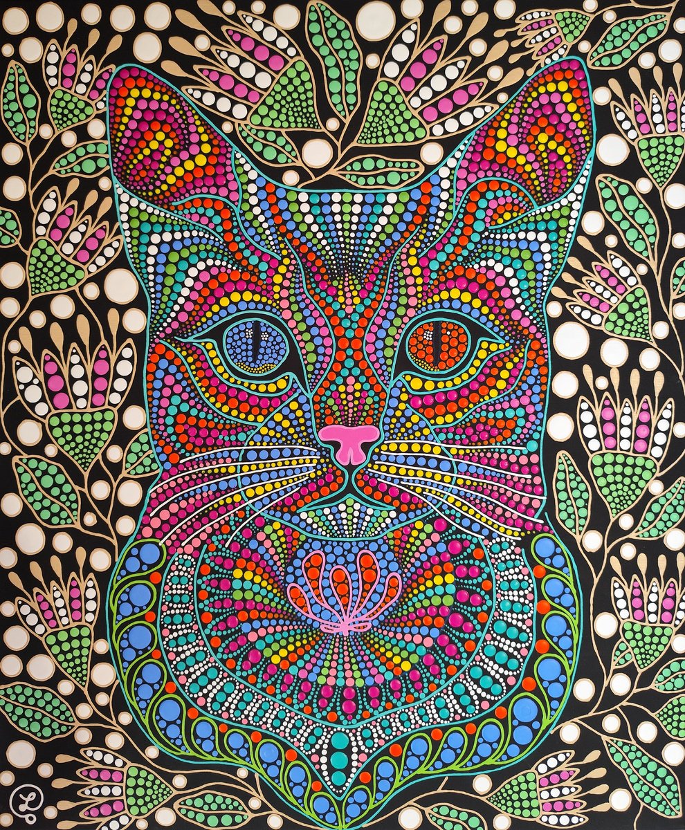 Expressive Animal Acrylic Painting By Oxana Lazari, 20 X 24", Cat 2, Original Artwork