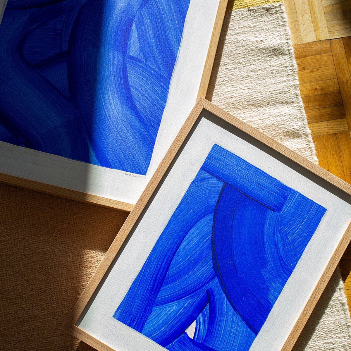 Abstract Acrylic Painting By Mareike Bohmer, 13 X 17", Blue 1, Original Artwork