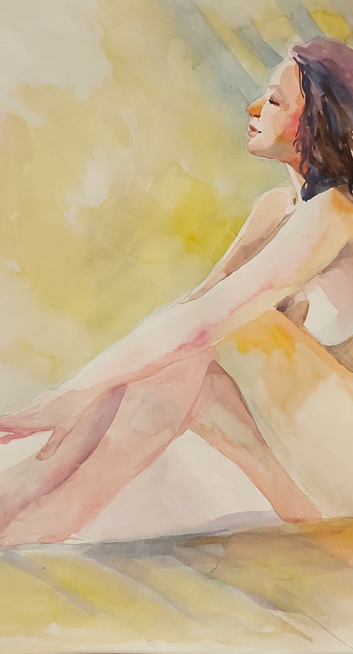 Gentle morning-erotic watercolor by Maria Kireev