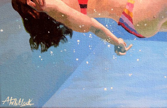 Underneath XXXVIII - Miniature swimming painting