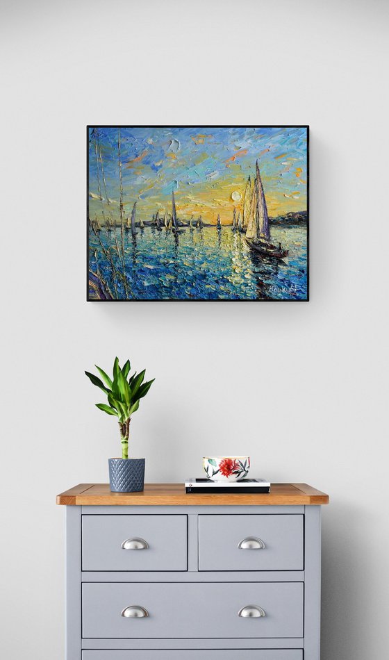 Sunset Sailing Boats