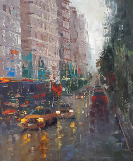 Street (50x60cm, oil painting, ready to hang)
