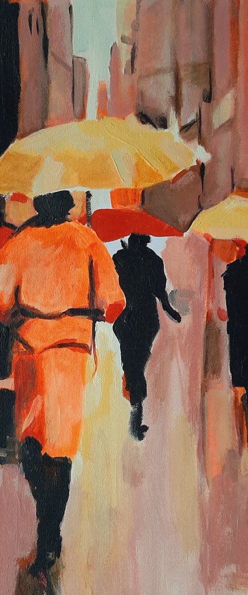 Rainy town / 46 x 30 x 3 cm by Alexandra Djokic