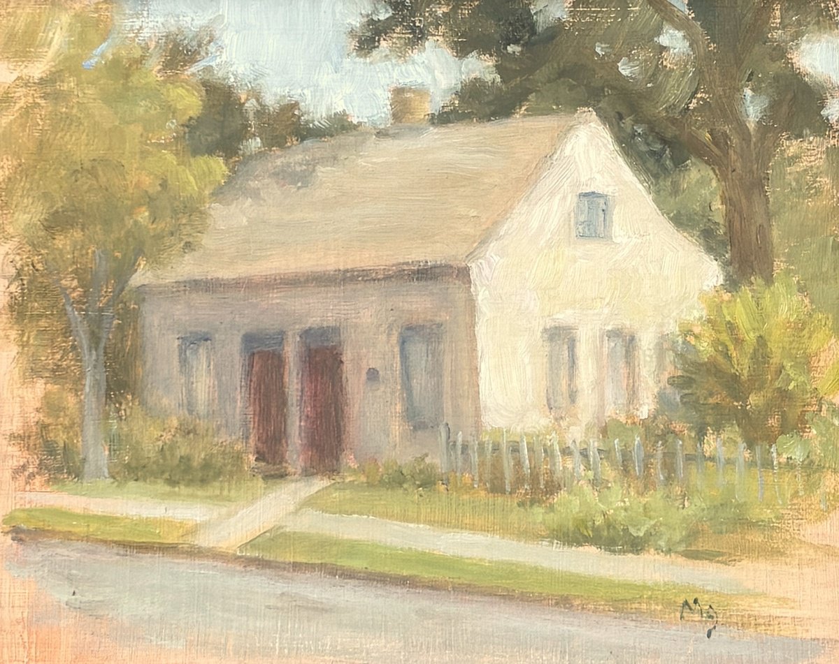 Cityscapes Oil Painting By Michael Gillespie, 10 X 8", The Lindheimer Home, Original Artwork