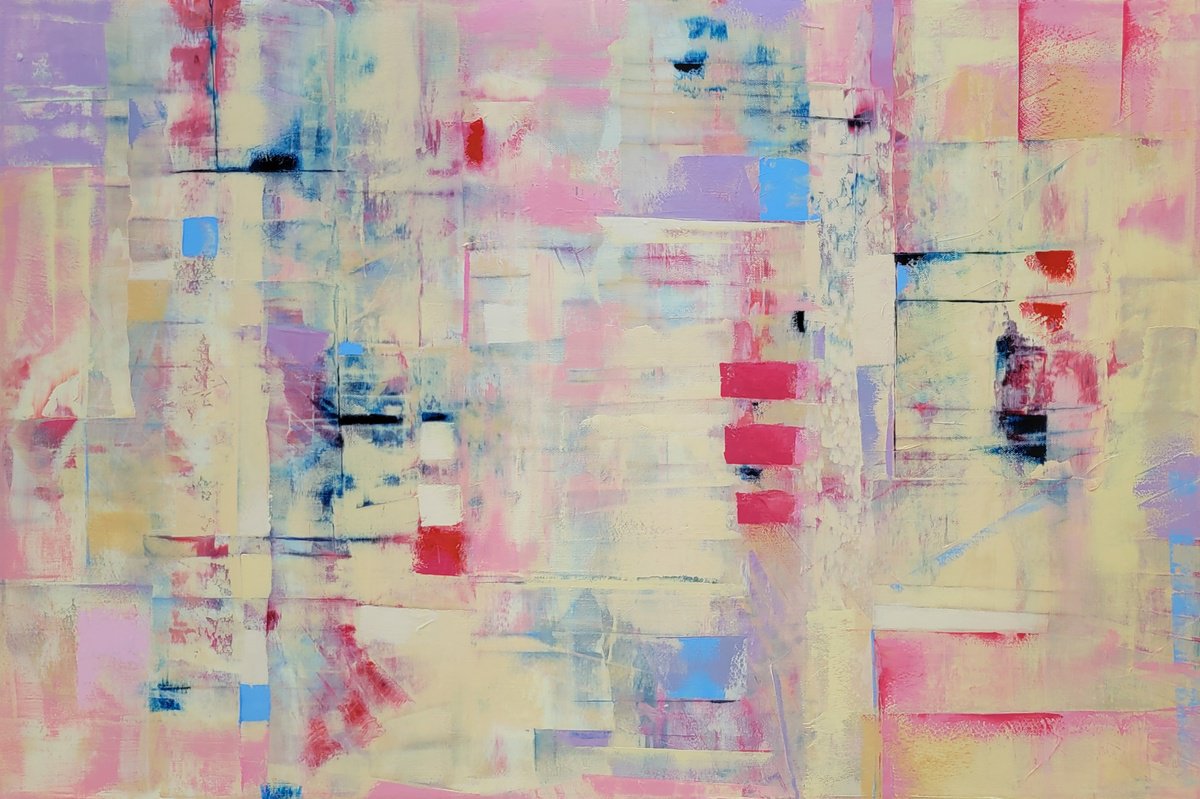 Expressive Abstract Oil Painting By Faith Patterson, 36 X 24, Moments Of Light, Original Artwork